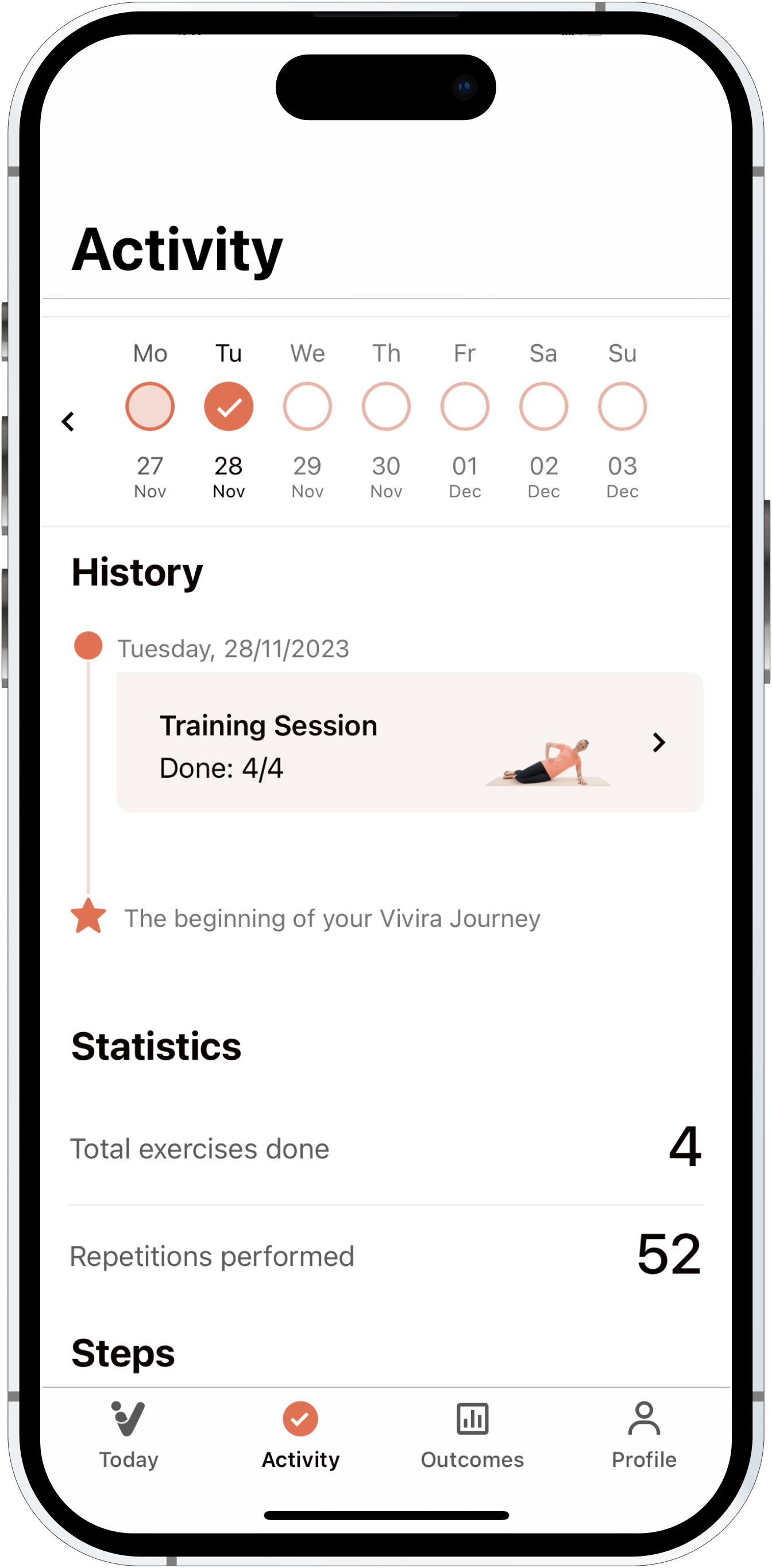 Exercise history